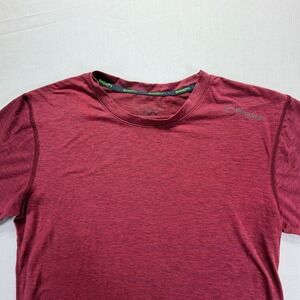 Brooks Men Red Heathered Short Sleeve Running Shirt "Run Happy" Activewear